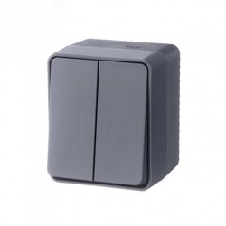 Выключатель двухклавишный ОП AtlasDesign Profi54 IP54 10AX антрацит SE ATN544051