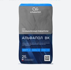 Наливной пол АЛЬФАПОЛ ВК промышленный самовыравнивающийся 25 кг