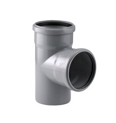 Тройник канализационный серый d 110x110/90 (Стройкомплект)
