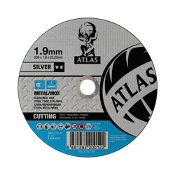 Круг отрезной абразивный по металлу 230x1.9x22.23мм, T41, A30S, ATL- Silver, ATLAS
