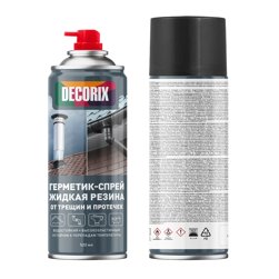 Герметик-спрей жидкая резина от трещин и протечек высокоэластичный Decorix чёрный 520 мл