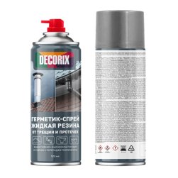 Герметик-спрей жидкая резина от трещин и протечек высокоэластичный Decorix серый 520 мл