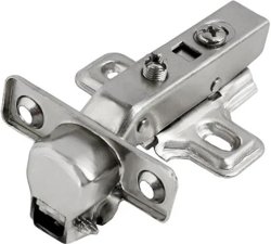 Петля мини мебельная полунакладная с доводчиком STAHIBURO D26 Clip-On, 2шт хром