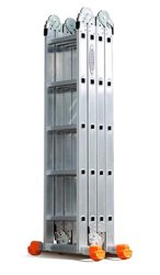 Лестница алюминиевая четырехсекционная ALUMET 4*5 (Т455) 5,79/2,80/1,54