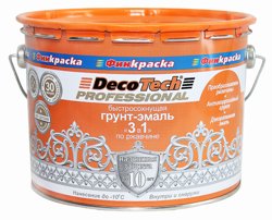 Грунт-эмаль по ржавчине 3 в 1 быстросохнущая графит (RAL 7024) 10кг DecoTech