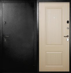 Дверь мет. СТАЛЬНЫЕ ДВЕРИ 7 см 960х2050 "Л" Металл Антик тёмно-коричневый/мдф пан меламин бел.дуб 9001-1.TD7