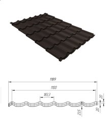 М\черепица Монтеррей, ПурЛайт матовый RR **, 0.5мм Grandline, 1.183*м2
