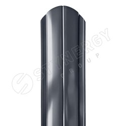 Штакетник металлический STYNERGY полукруглый двусторонний фигурный 0.45 мм, PE RAL 7024 (мокрый асфальт), ширина 118мм, длина 1.6 м.п.