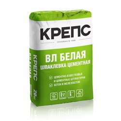Шпаклевка цементная КРЕПС ВЛ белая 20 кг