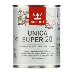 Лак паркетный полуматовый TIKKIVALA (Tikkurila) Unica Super 20 EP универсальный 0,9л