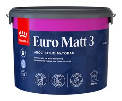 Краска ВД интерьерная глубокоматовая Tikkivala (Tikkurila) EURO MATT 3 База C 9л