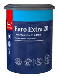 Краска ВД интерьерная моющаяся полуматовая Tikkivala (Tikkurila) EURO EXTRA 20 База C 0,9л