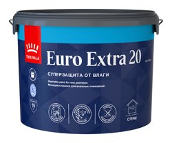Краска ВД интерьерная моющаяся полуматовая Tikkivala (Tikkurila) EURO EXTRA 20 База C 9л