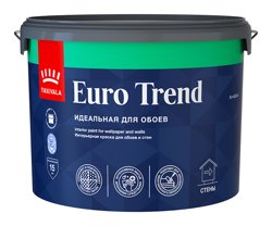Краска ВД интерьерная для обоев и стен матовая Tikkivala (Tikkurila) EURO TREND База C 9л