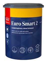 Краска ВД интерьерная глубокоматовая Tikkivala (Tikkurila) EURO SMART 2 A 0,9л