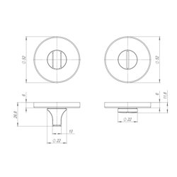 Фиксатор круглый PUNTO BK6.R.ARC.R52 (BK6 ARC) BL-24 черный