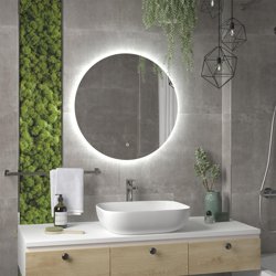Зеркало САНАКС Mira Ligh D 600 мм, круглое, сенсорное, с внутренней LED подсветкой, ореольное свечение, арт.45260