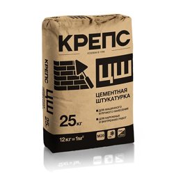 Штукатурка цементная КРЕПС ЦШ машинного и ручного нанесения 25 кг