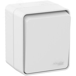 Выключатель одноклавишный ОП AtlasDesign PROFI IP54 10AX белый SE ATN540111