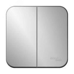 Выключатель двухклавишный ОП Blanca 10А IP20 (сх. 5) 250В с изолир. пластиной алюм. SE BLNVA105013