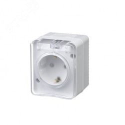 Розетка 1-м ОП AtlasDesign PROFI 16А IP54 250В с заземлением защ. шторки белый SE ATN540145