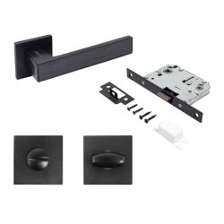 Комплект ручка и защ с фикс АЛЛЮР АРТ "ЛАНА" BL/BL +L7050S BL+BK-S2 BL(86150/S7050) матовый черный
