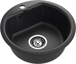 Мойка мрамор ЭкоМ М-435 1 чаша D-435мм цвет черный арт. М-435.308