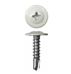 Саморезы с прессшайбой сверло 4,2x16 RAL 9003 (уп 20шт) подвес, Biskrep
