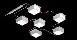 Светильник LED Pelin PIX 6 64x64 Опал 4000K, (компл. 6 шт по 850 Лм, ячейка 75х75) корпус 9003 белый