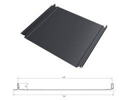 Кликфальц Double Pro Grand Line 0,5мм Велюр RAL **(Тип), 0.51*м2
