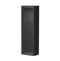 Шкаф EQUIL Stoune 25.1D подвесной универсальный со стеклом узкий, цвет дуб черный