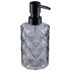 Дозатор для жидкого мыла CRYSTALITE (стекло), цвет: серый