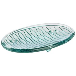 Мыльница CRYSTALITE (стекло), цвет: голубой