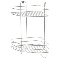 Полка угловая двухъярусная Vento Plus 23*23*41,5 см хром
