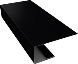 J-профиль RAL 9005 (чёрный) 0.45мм для софита 25*18*2м.п.