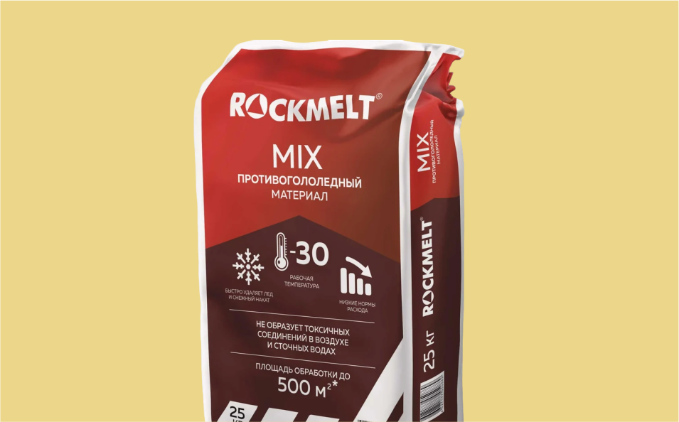Реагент антигололедный Rockmelt MIX 20кг