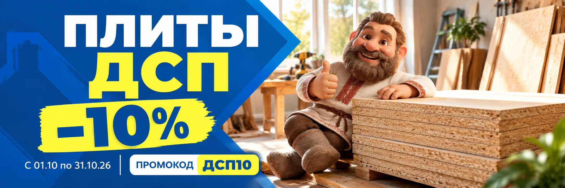 Плиты ДСП — скидка 10%