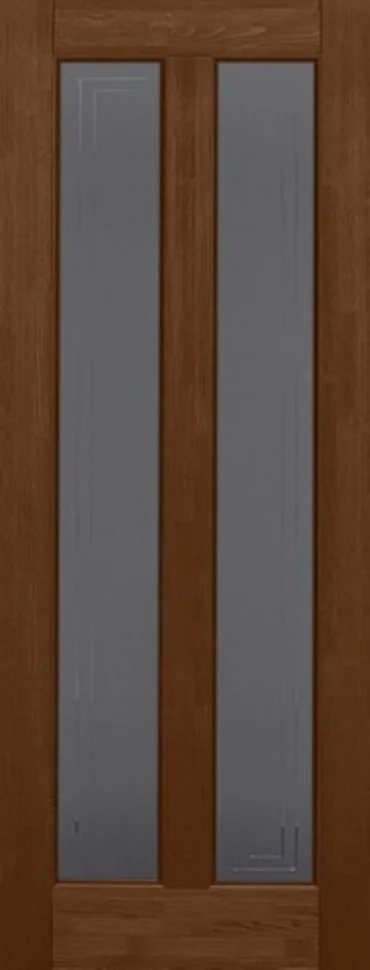 Дверь ОКА "Соренто" стекло графит античный орех 70 (браш массив сосны)