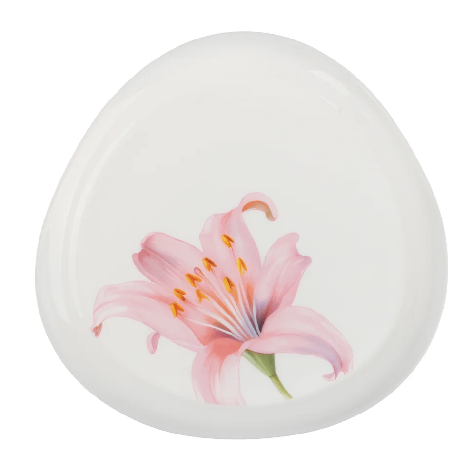 Тарелка MILLIMI 818-322 Лилия десертная, опаловое стекло, 19.5см, треугольная форма