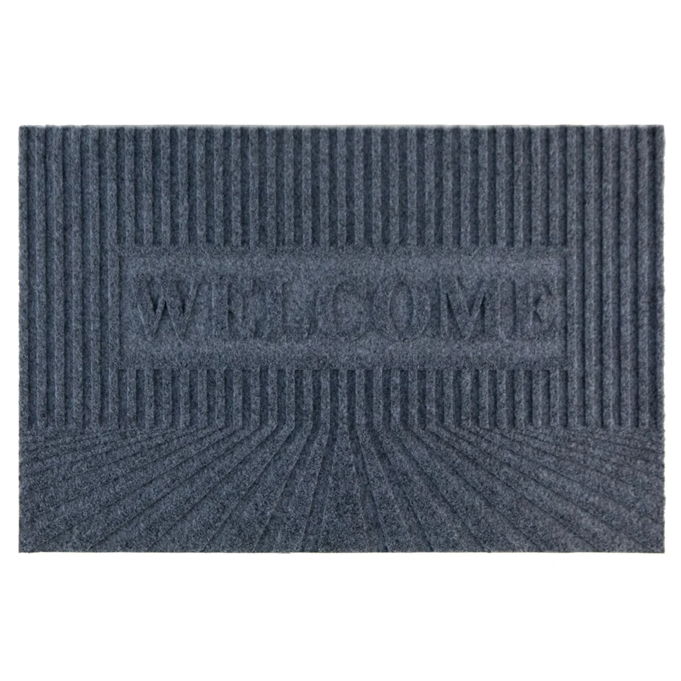 Коврик влаговпитывающий с тиснением "Welcome" 40x60 см, серый, SUNSTEP™