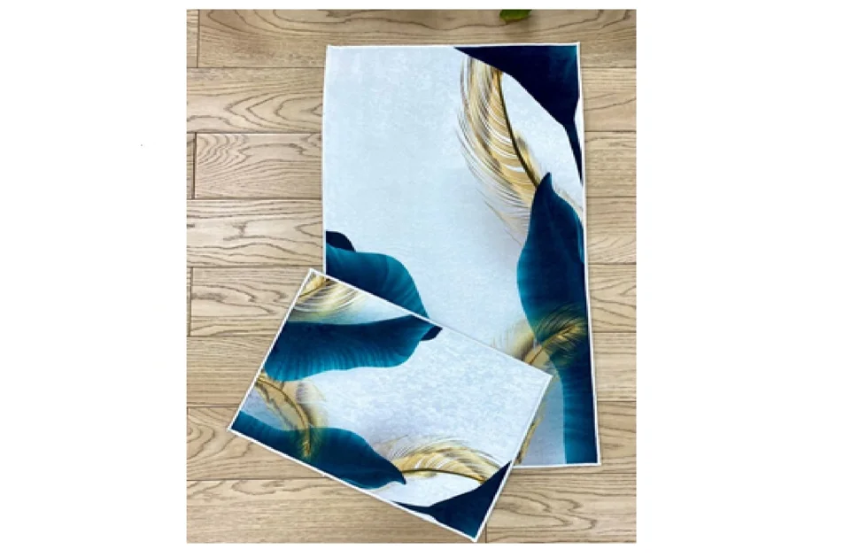 Набор ковриков для ванной ZALEL decorative цифровая печать без бахромы deco 15 (60*100, 40*60) прямоугольные (2 шт)