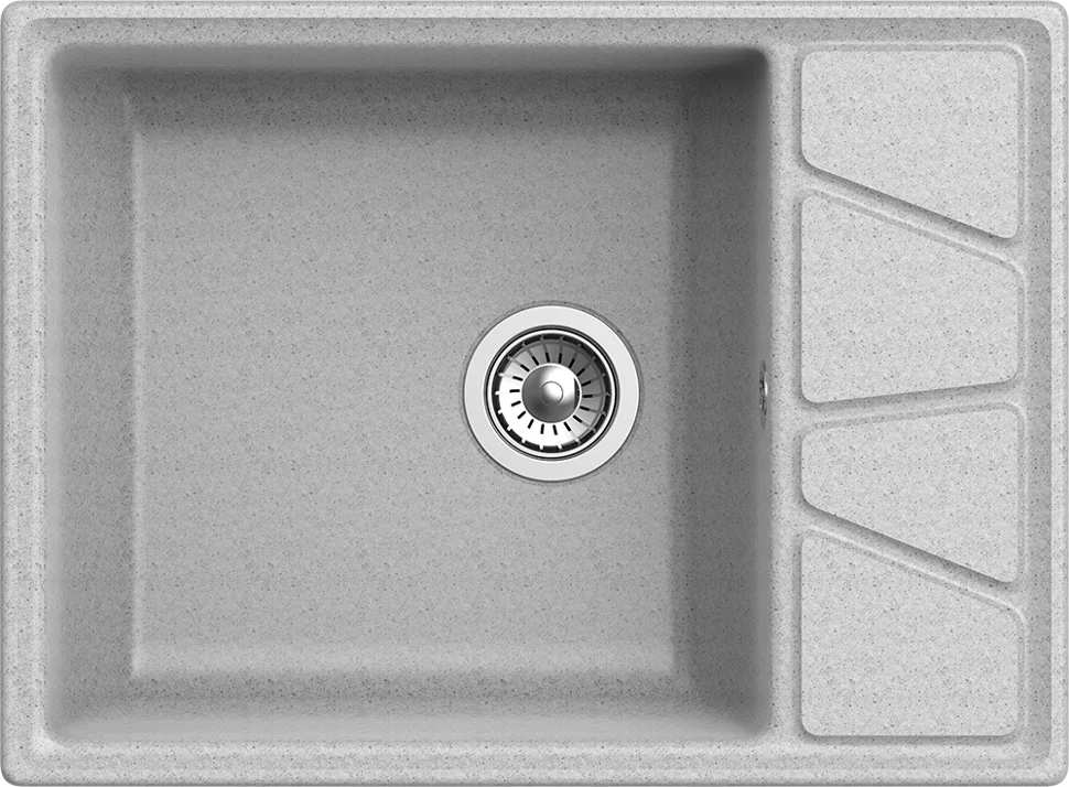 Мойка композитная GRANFEST VERTEX GF-V-680L с мини-крылом, цвет серый 460*440