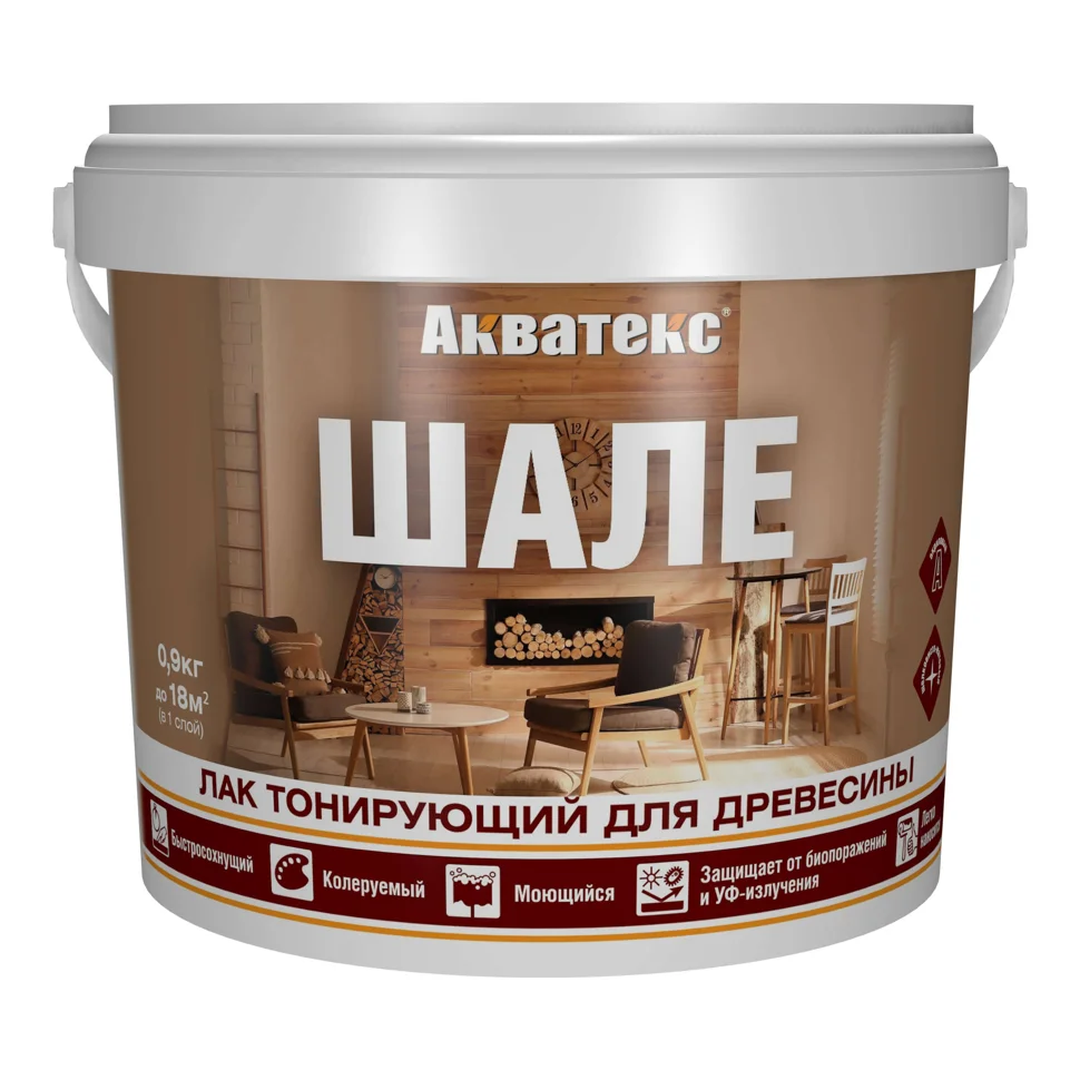 Лак тонирующий для дерева Акватекс ШАЛЕ дуб 0,9кг