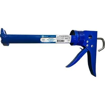 Пистолет для герметика КОБАЛЬТ 310 мл, полукорпусной, поворотный, усиленный, толщ.стенок 1.8 мм, алюм. прорез. рук-ки, усилие 16:1