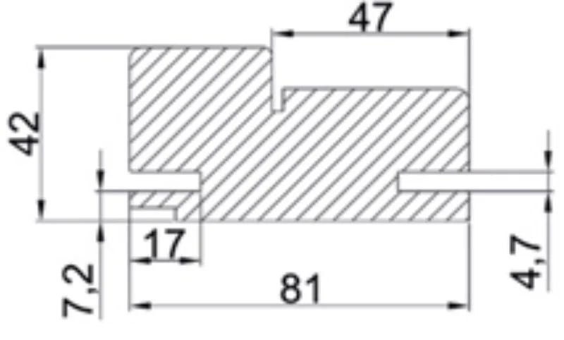 Комплект дверной коробки PROFILO PORTE телескопическая с уплотнителем серый матовый PET 81*42*2100 (2,5шт, с врезкой под скрытые петли AGB) ,МДФ
