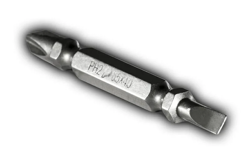 Бита отверточная двусторонняя PH-2 / SL 0.5x4 х 65мм (2шт), блистер, ПРАКТИКА "Профи"
