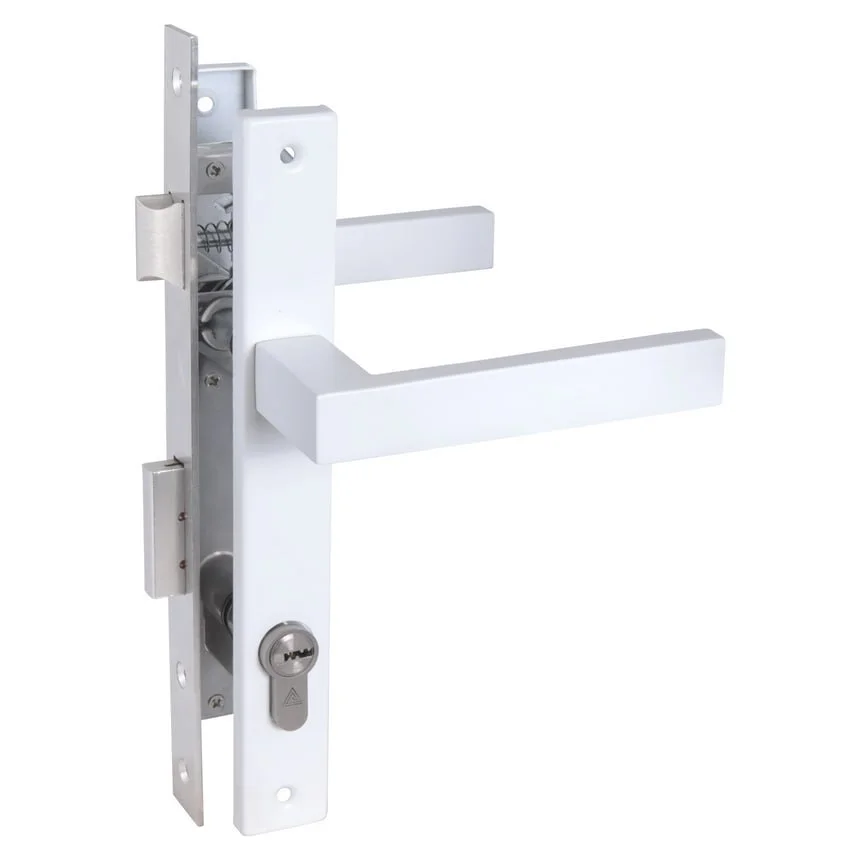 Замок врезной СТАНДАРТ 8520.01.9016 белый, ключ-ключ (с ручкой)