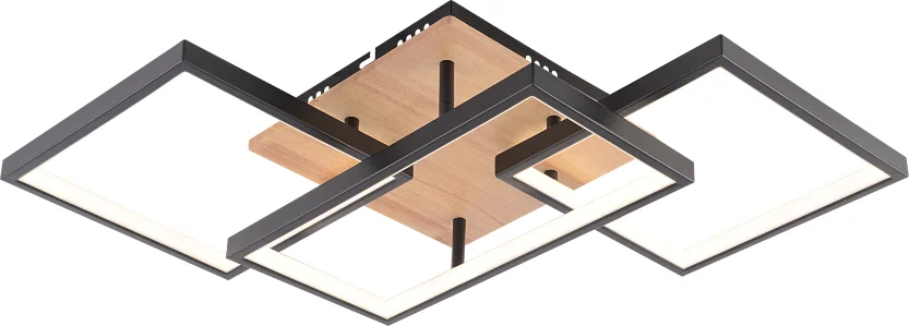 Люстра Soldi 4515-2+1 BK+WOOD, LED 106W (51,5*51,5*11) IR