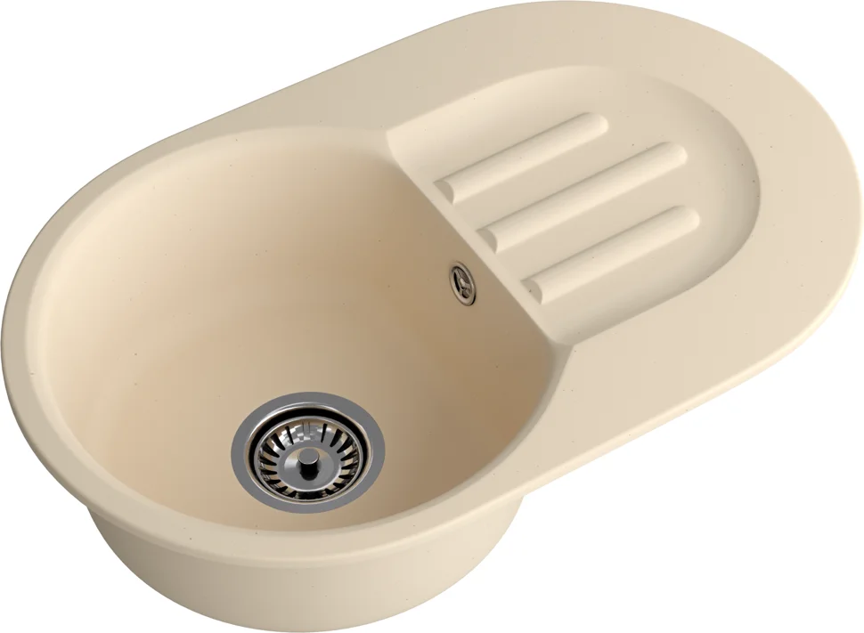 Мойка мрамор ЭкоМ М-685 1 чаша+крыло 683*433мм цвет бежевый арт. М-685.328