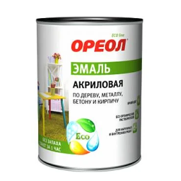 Эмаль ОРЕОЛ акриловая глянцевая (База С) 1,9 кг